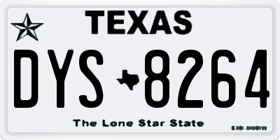 TX license plate DYS8264