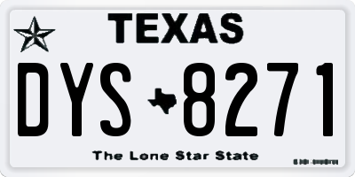 TX license plate DYS8271