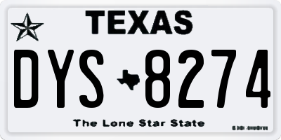 TX license plate DYS8274