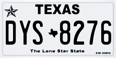 TX license plate DYS8276