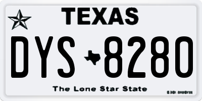 TX license plate DYS8280