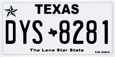 TX license plate DYS8281