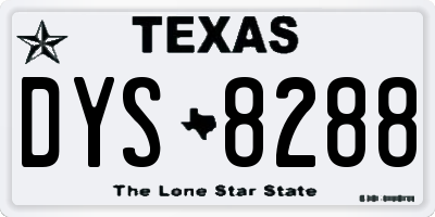 TX license plate DYS8288