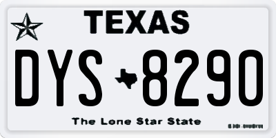 TX license plate DYS8290