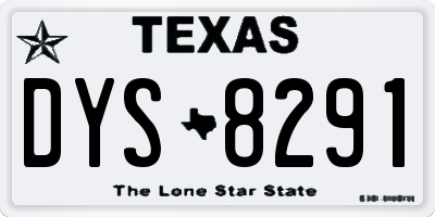 TX license plate DYS8291