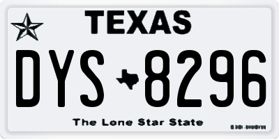 TX license plate DYS8296