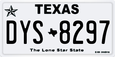 TX license plate DYS8297