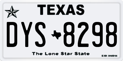 TX license plate DYS8298