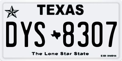 TX license plate DYS8307