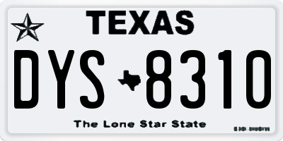 TX license plate DYS8310