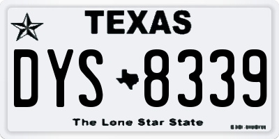 TX license plate DYS8339