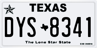 TX license plate DYS8341