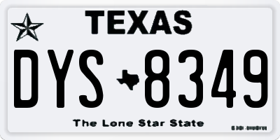 TX license plate DYS8349