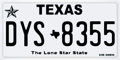 TX license plate DYS8355
