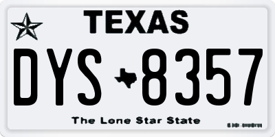 TX license plate DYS8357