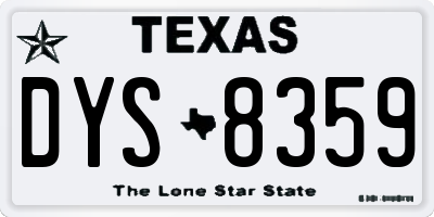 TX license plate DYS8359