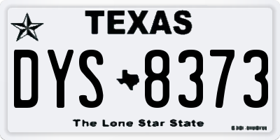 TX license plate DYS8373