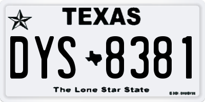 TX license plate DYS8381