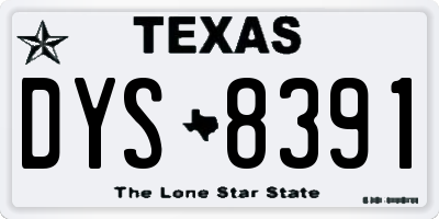 TX license plate DYS8391