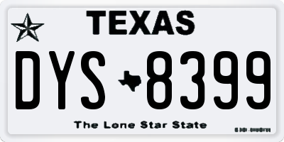 TX license plate DYS8399