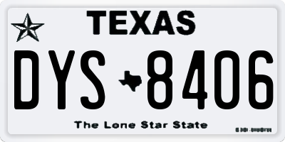 TX license plate DYS8406