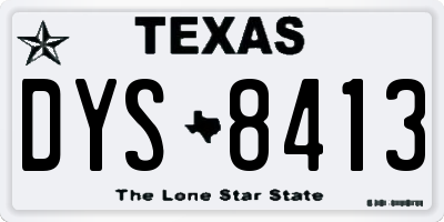 TX license plate DYS8413