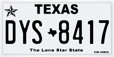 TX license plate DYS8417