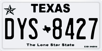 TX license plate DYS8427