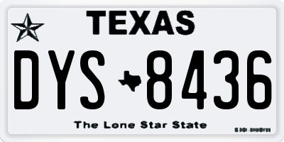TX license plate DYS8436