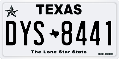 TX license plate DYS8441