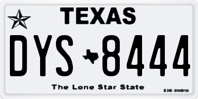 TX license plate DYS8444