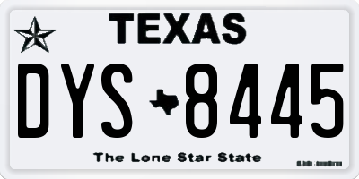 TX license plate DYS8445