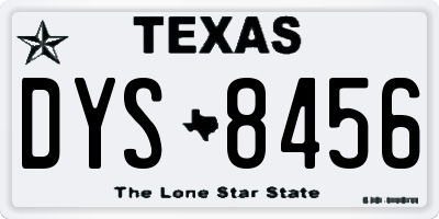 TX license plate DYS8456