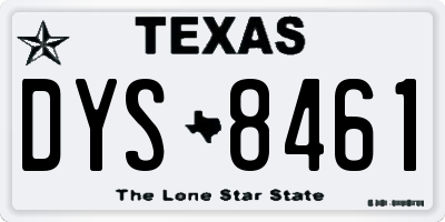 TX license plate DYS8461