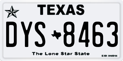 TX license plate DYS8463