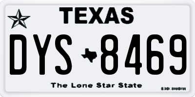 TX license plate DYS8469