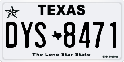 TX license plate DYS8471