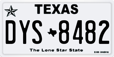 TX license plate DYS8482
