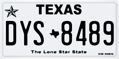 TX license plate DYS8489