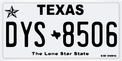 TX license plate DYS8506