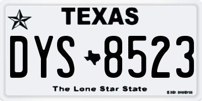 TX license plate DYS8523