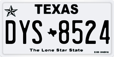 TX license plate DYS8524