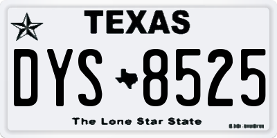 TX license plate DYS8525