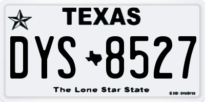 TX license plate DYS8527