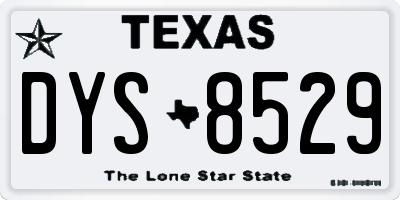 TX license plate DYS8529