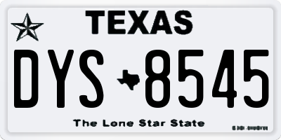 TX license plate DYS8545