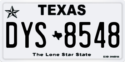 TX license plate DYS8548