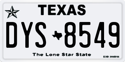 TX license plate DYS8549