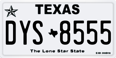 TX license plate DYS8555