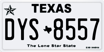 TX license plate DYS8557